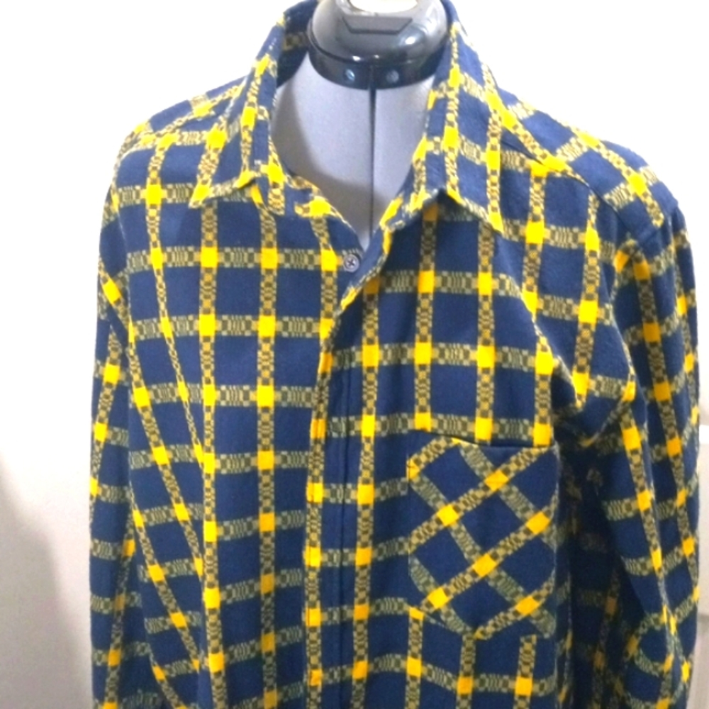 Nutexrol Womens Sz XLarge,yellow/navy plaid shirt/ jacket/Shacket